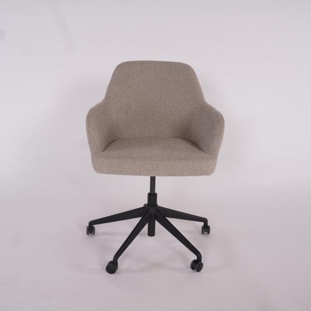 Chairsupply - Lola Mellem - Konferencestol - med hjul  - Faste armlæn - Shitake (beige) - Sort